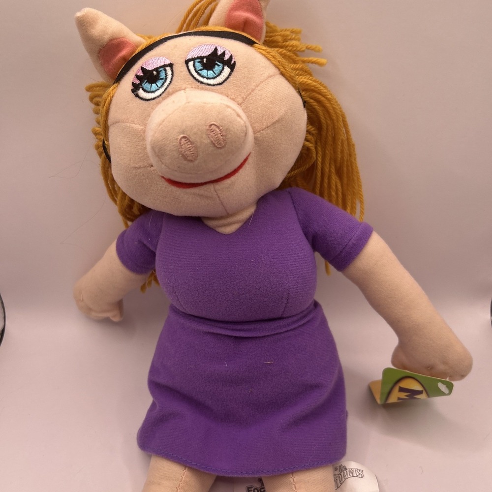 Toy Factory Miss Piggy Plush – Muppets 15" Stuffed Animal – Purple Dress
